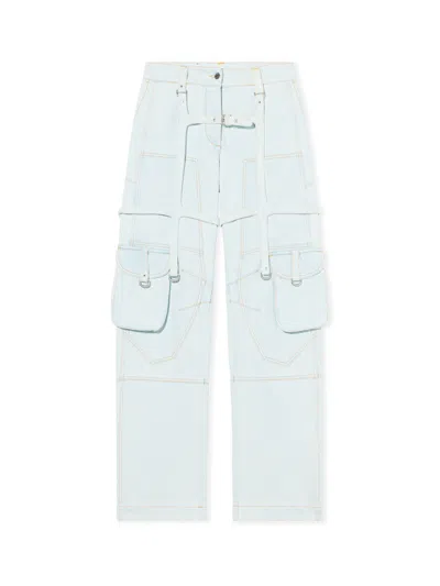 Off-white Multiple-pocket Cargo Jeans In Blue