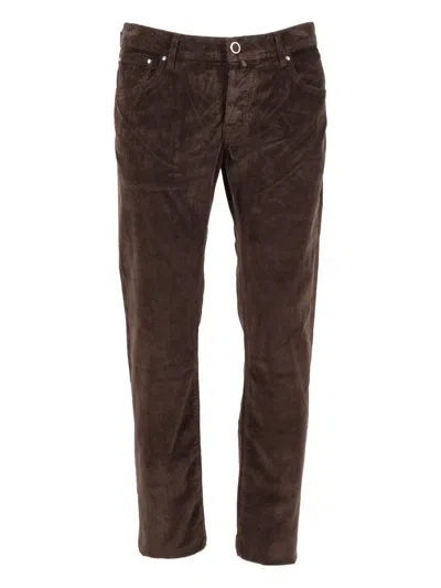 Jacob Cohen Nick Corduroy Five-pocket Trousers In Brown