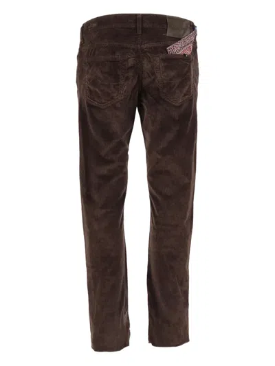 Jacob Cohen Nick Corduroy Five-pocket Trousers In Brown