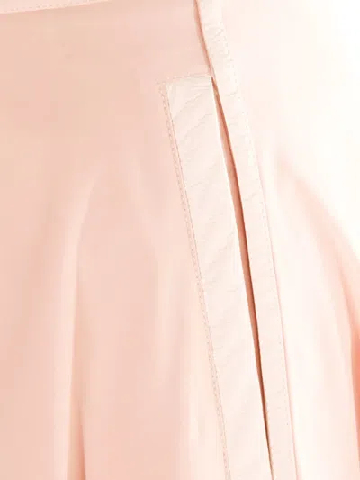 Elisabetta Franchi Skirt In Voile Fabric With Belt In Animal Print