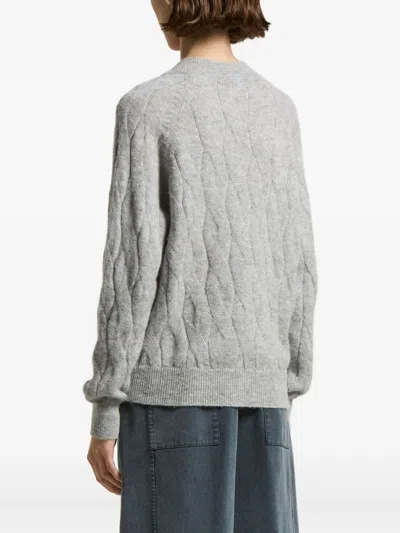 Peserico Alpaca-blend Sequined V-neck Sweater In Gray