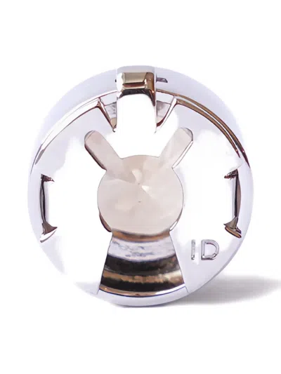 Izabel Display Stone-embellished Gold-plated Button Cover In Silver