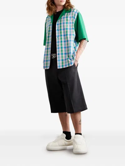 Marni Gingham-pattern Shirt In Green