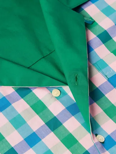 Marni Gingham-pattern Shirt In Green