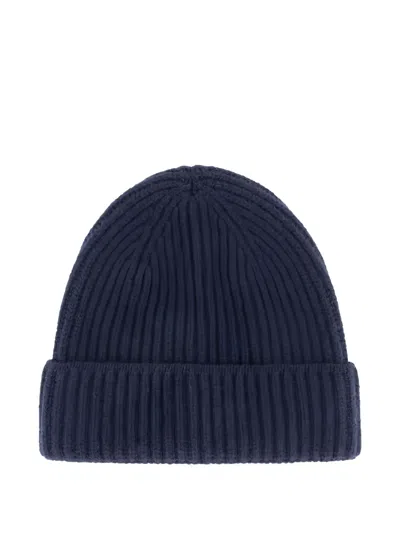 Doriani Ribbed Beanie Hat In Blue
