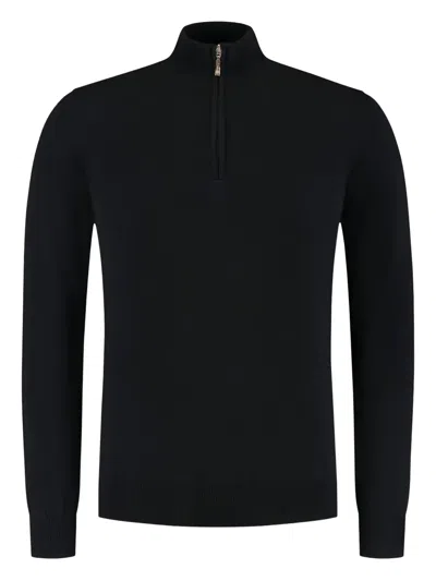 Doriani Half-zip Sweater In Black