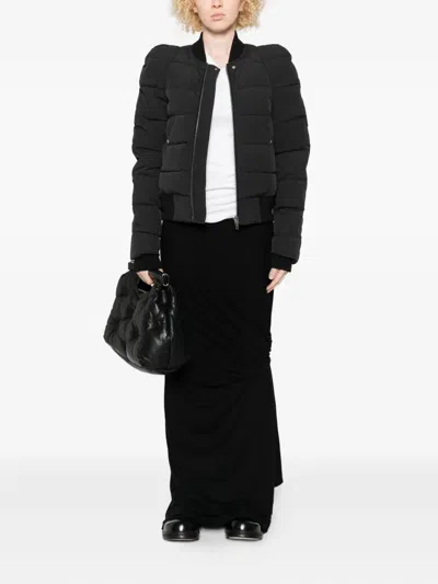 Rick Owens Modern Quilted Down Jacket Pockets In Black