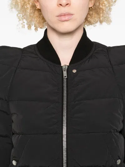 Rick Owens Modern Quilted Down Jacket Pockets In Black