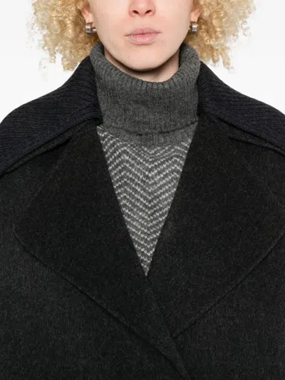 P.a.r.o.s.h Parosh Dark Grey Double-breasted Coat In Gray