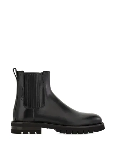 Ferragamo Leather Panelled Chelsea Boots In Multi