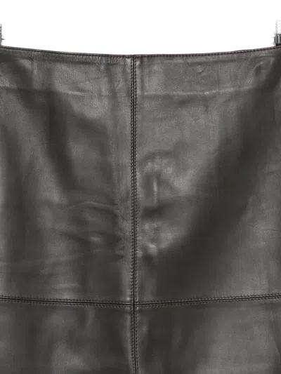 皮质A字半身裙