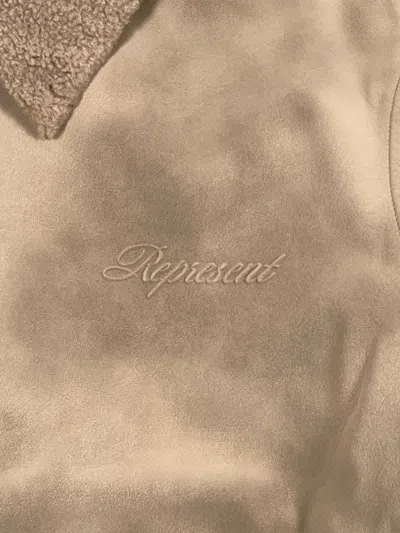 Represent Shearling-collar Jacket In Neutral