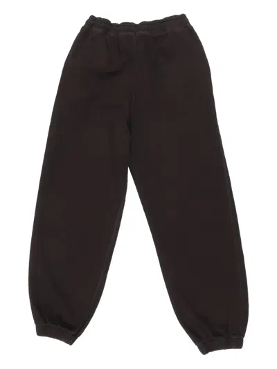 Msgm Logo-embroidered Track Pants In Brown