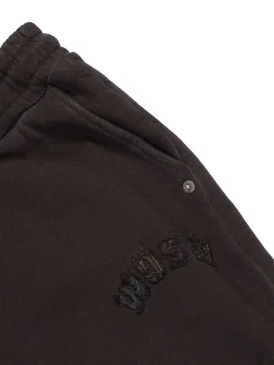 Msgm Logo-embroidered Track Pants In Brown