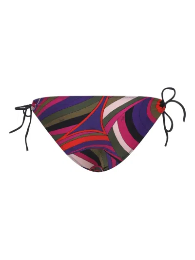 Pucci Abstract-print Tie-side Bikini Bottoms In Red