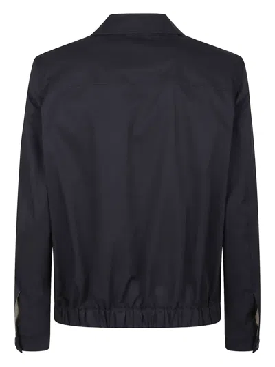 Herno Snap-fastening Drawstring Jacket In Blue