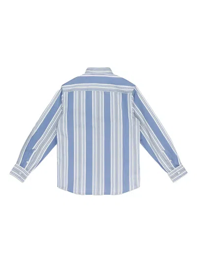Aimé Leon Dore Blue Printed Stripe Button-down Shirt In Blue