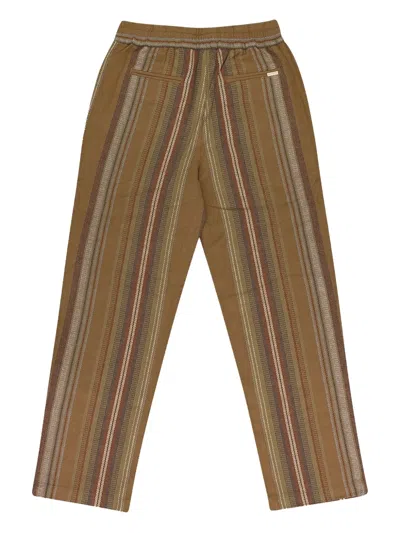 Aimé Leon Dore Brown Blanket Stripe Drawstring Pants In Brown