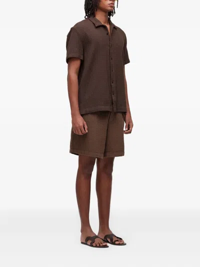 Osklen Drawstring-fastening Textured Shorts In Animal Print