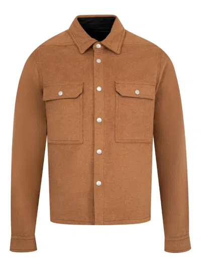 Rick Owens Drkshdw Concordians Cropped Outershirt In Brown