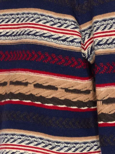 Guest In Residence Western Fringed Striped Wool And Cashmere-blend Sweater In Multi