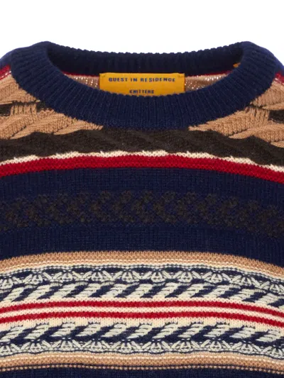 Guest In Residence Western Fringed Striped Wool And Cashmere-blend Sweater In Multi