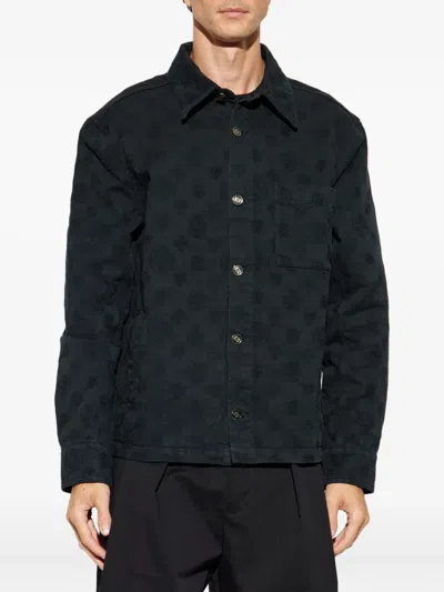 Casablanca Monogram Denim Shirt In Black