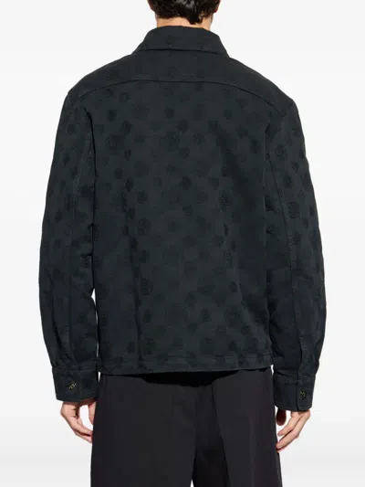 Casablanca Monogram Denim Shirt In Black