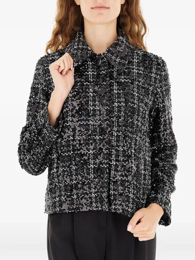 亮片缀饰粗花呢夹克