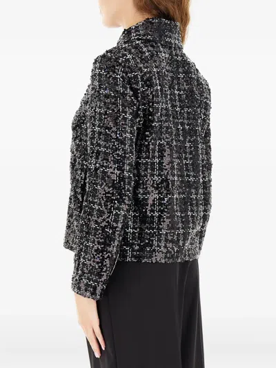 亮片缀饰粗花呢夹克