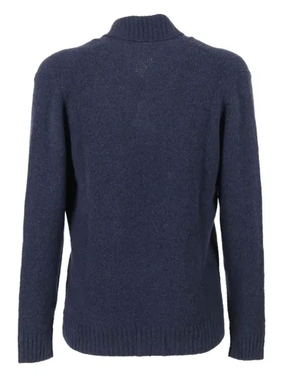 Kangra Cashmere Shawl-collar Sweater In Blue