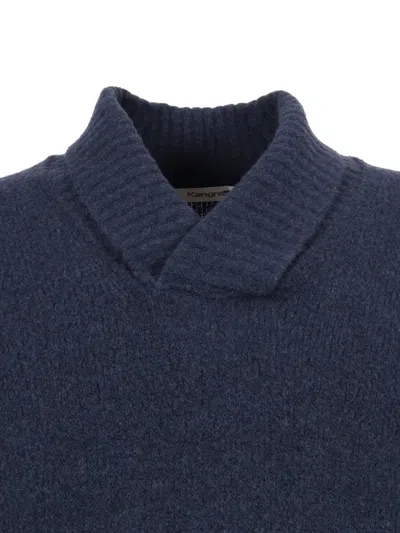 Kangra Cashmere Shawl-collar Sweater In Blue