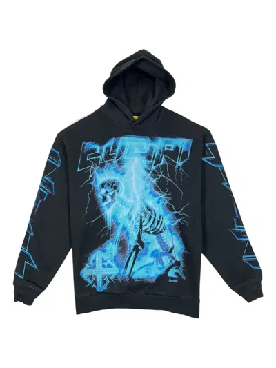 Guapi Lightning-skeleton Print Hoodie In Black