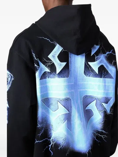 Guapi Lightning-skeleton Print Hoodie In Black