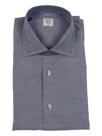 Mazzarelli Oxford Cotton Slim Fit Shirt In Blue
