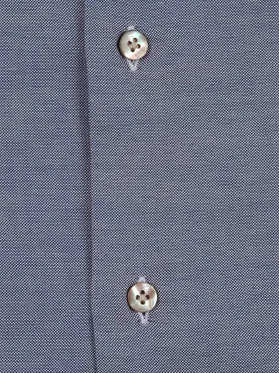 Mazzarelli Oxford Cotton Slim Fit Shirt In Blue