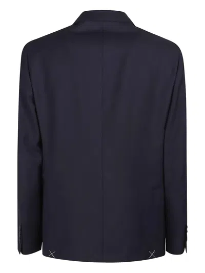 Fay Deconstructed Double-breasted Jacket In Blue