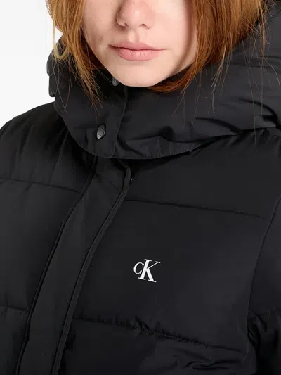 Calvin Klein Hooded Puffer Coat In Black