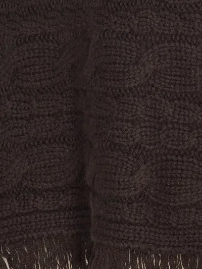 Guest In Residence Cropped Cable Sweater In Brown
