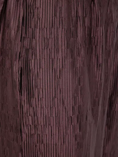 By Malene Birger Wide Leg Textured Fabric Trousers In Burgundy