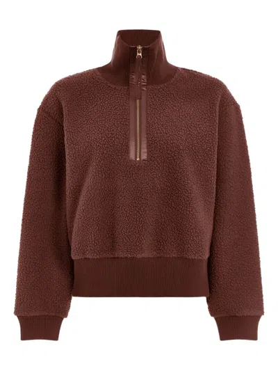Varley Roselle Recycled Polyester Fleece Half Zip Pullover In Red