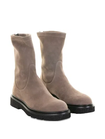 Guglielmo Rotta Dove Gray Suede Ankle Boot In Neutral