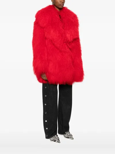 Numerootto Iside Fur Coat In Red