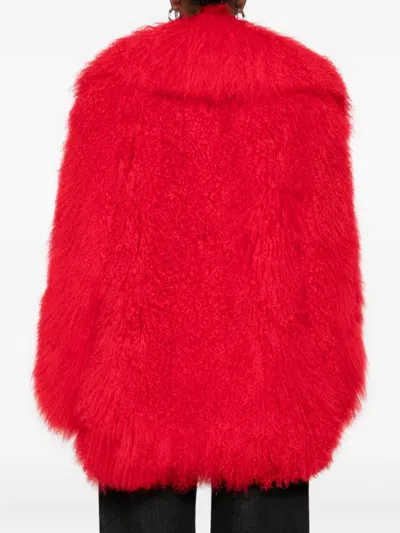 Numerootto Iside Fur Coat In Red