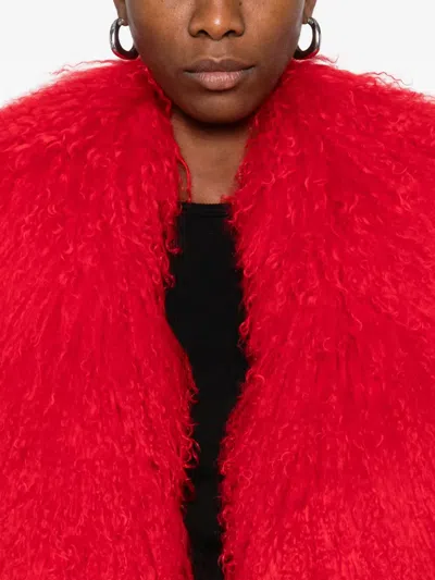 Numerootto Iside Fur Coat In Red