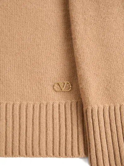 Valentino Garavani Wool Sweater Sweaters And Cardigans Beige In Brown