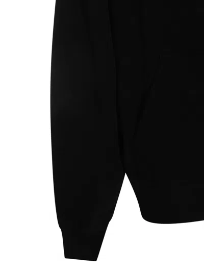 Off-white Logo Printed Drawstring Hoodie In Blue