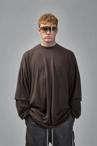 Rick Owens Drkshdw Knit T-shirt Tommy Hustler Sweat In Brown