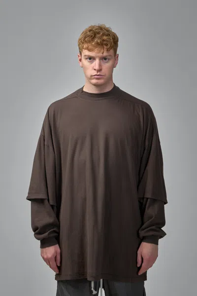 Rick Owens Drkshdw Knit T-shirt Tommy Hustler Sweat In Brown