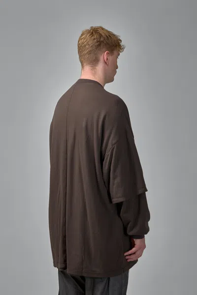 Rick Owens Drkshdw Knit T-shirt Tommy Hustler Sweat In Brown